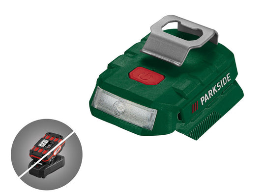 PAA 20-Li B2 PARKSIDE® Adattatore batteria Powerbank 2 porte USB-A Luce LED, 20 V