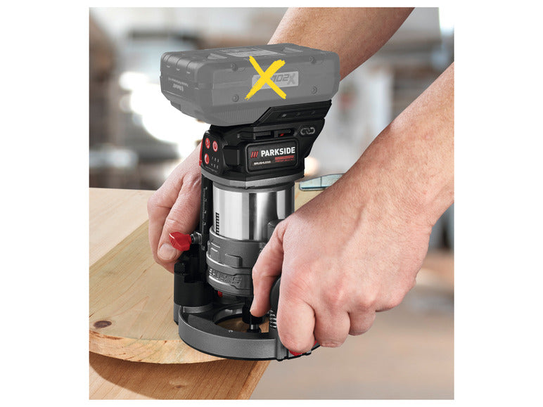 Parkside Router Wood PARKSIDE PERFORMANCE® cordless 3-in-1 multifunction router PMFAP 20-Li ...