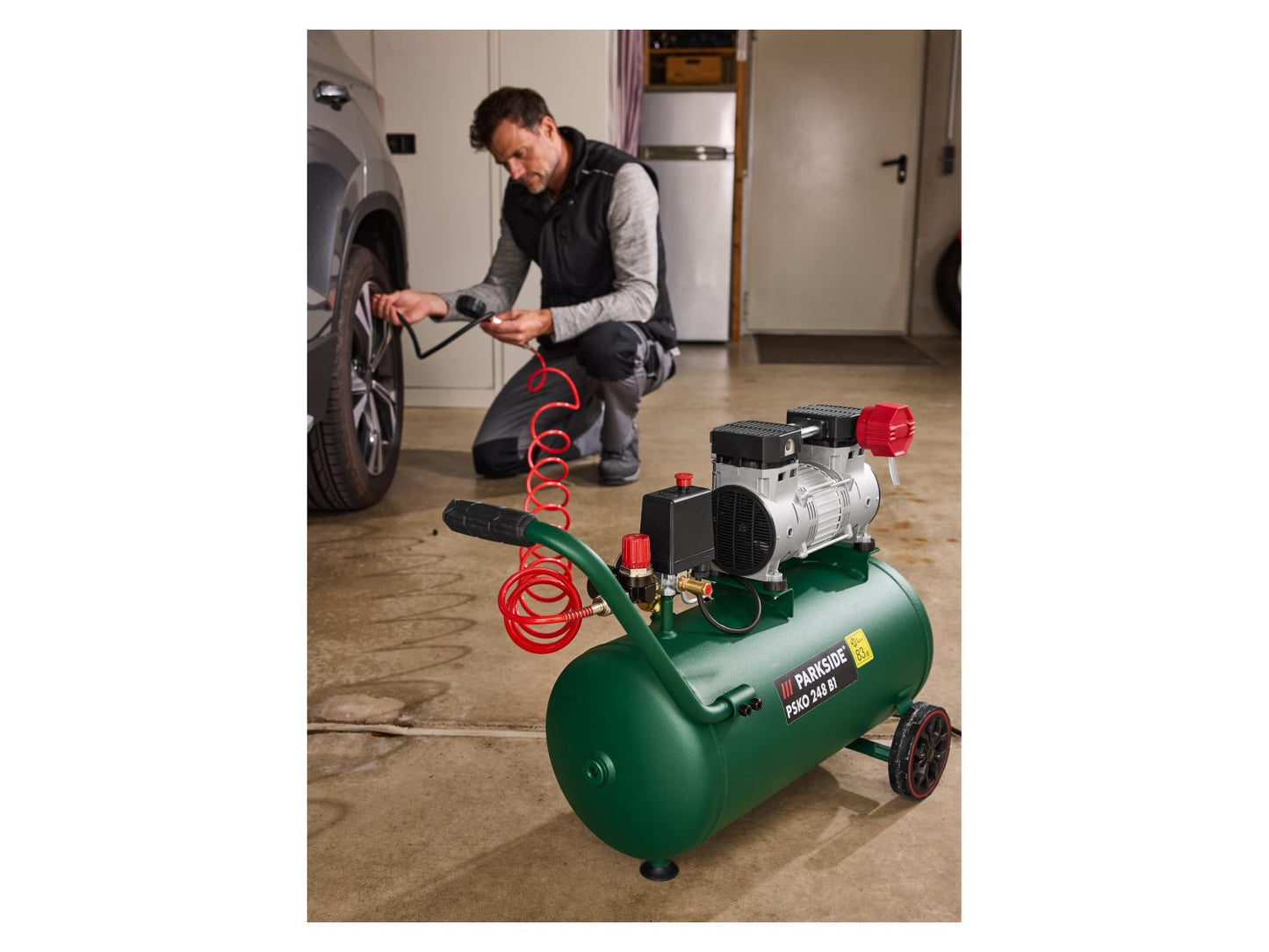 PARKSIDE® Silent compressor PSKO 248 B1, 8 bar, 24 L, 1100 W