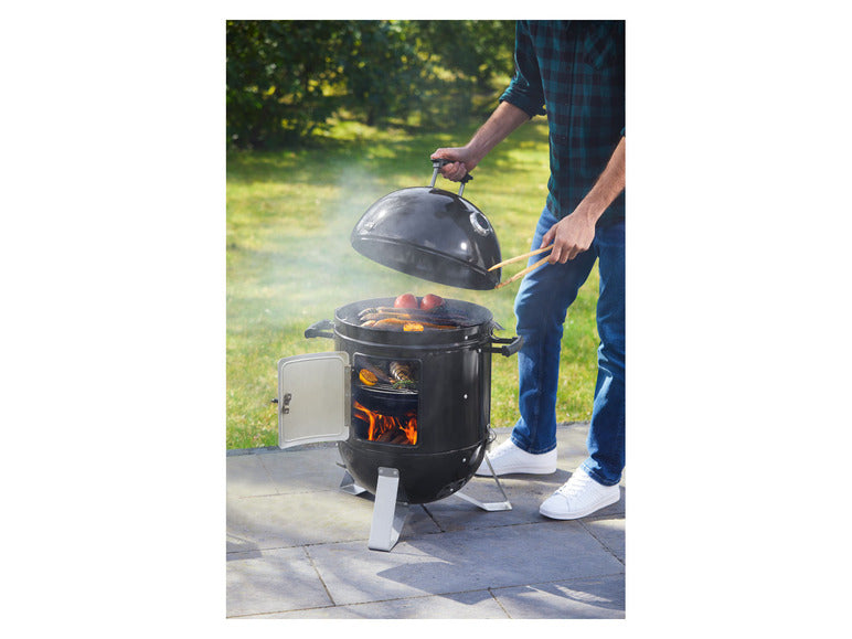 GRILLMEISTER Barbecue fumoir au charbon de bois