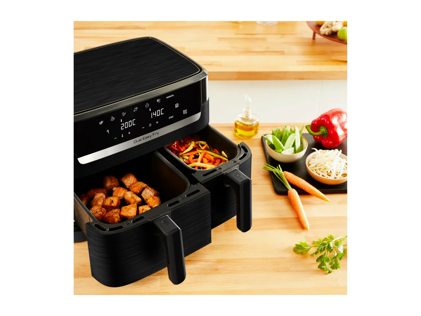 Tefal Easy Fry Dual Friggitrice ad aria a doppio cestello EY901N40, 8,3 L, 2700 W