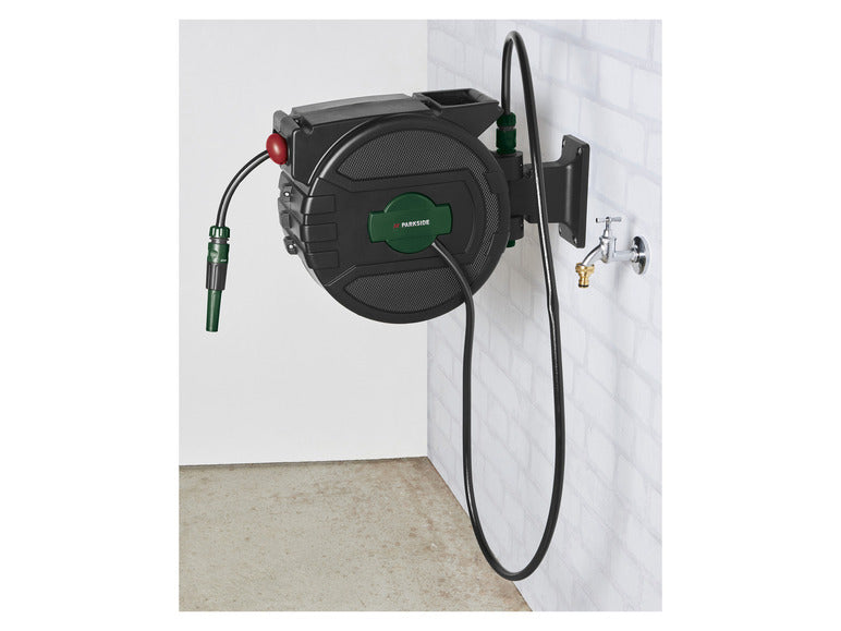Avvolgitubo da parete PARKSIDE® con tubo da giardino da 25 m