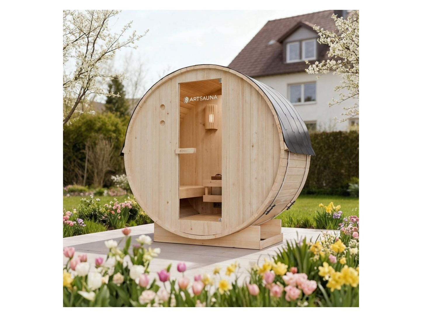 ARTSAUNA Sauna de barril para exterior Spitzbergen 120 para 2 personas