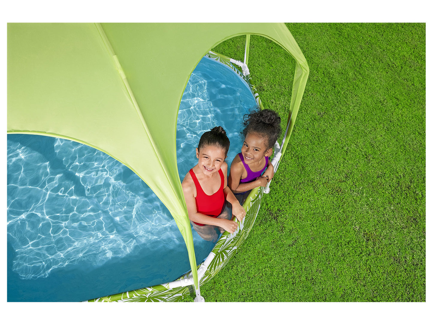 BESTWAY Splash-in-Shade Children’s Frame Pool, Ø 244 × 51 cm