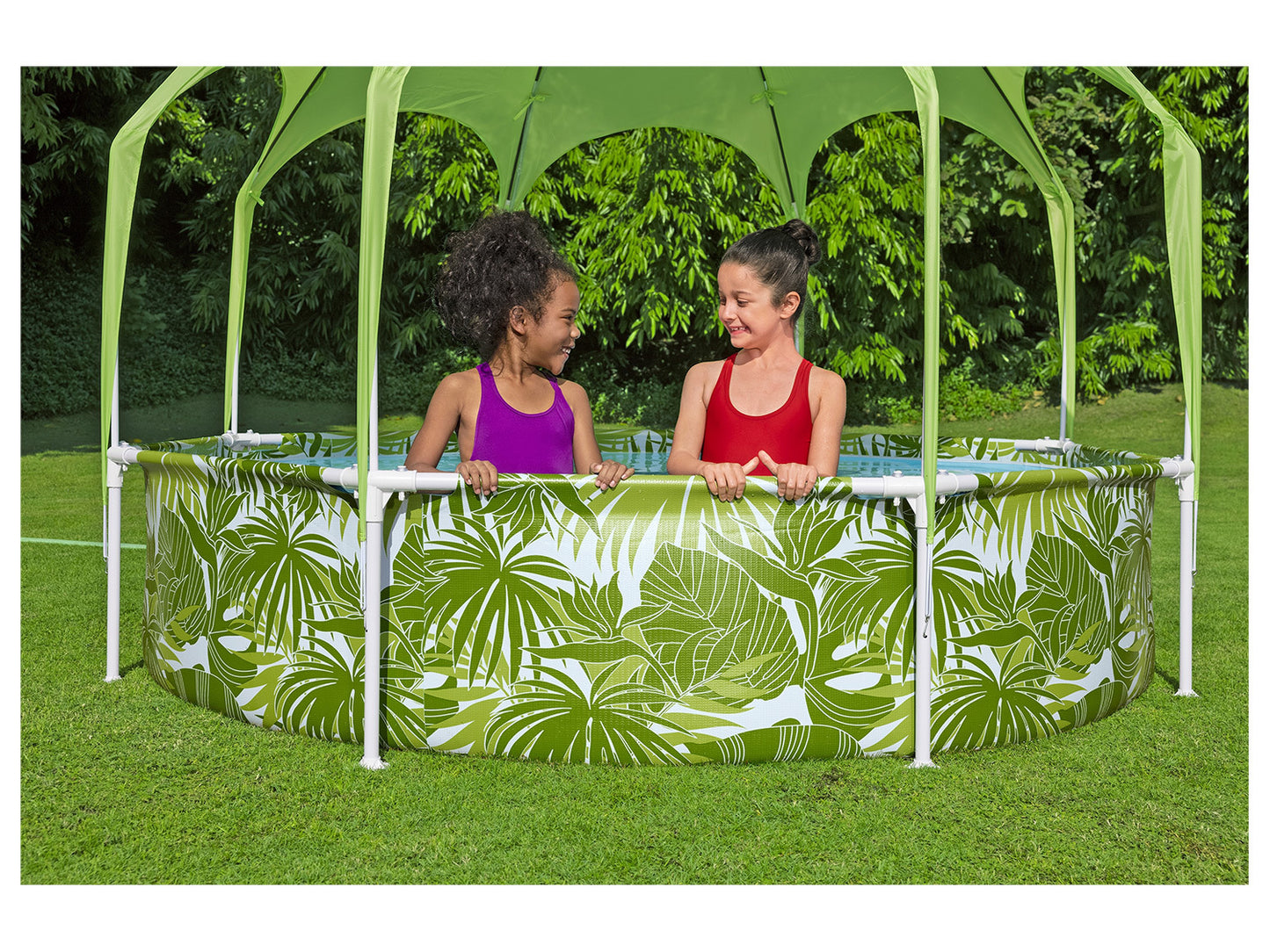 BESTWAY Splash-in-Shade Children’s Frame Pool, Ø 244 × 51 cm