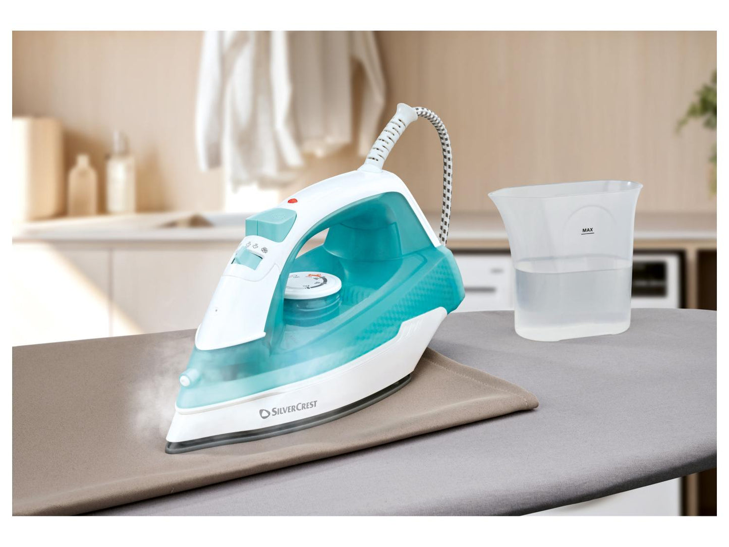 SILVERCREST® SDBG 2200 A1 garų lygintuvas, 2180 W – baltas su turkio spalvos detalėmis arba juodas