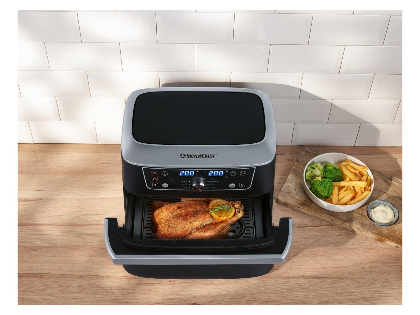Friteuse à air chaud double compartiment SILVERCREST® SHFDA 2600 A1, 2 x 5,5 l