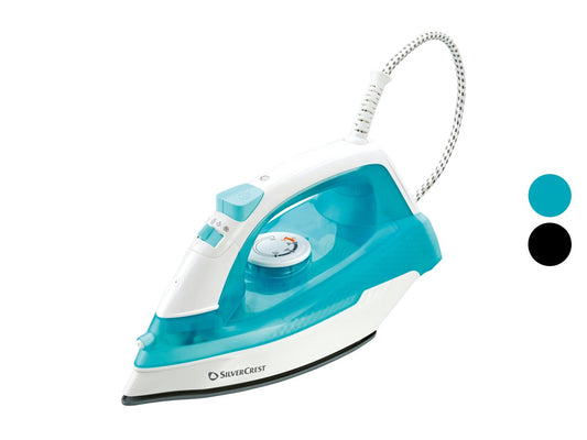 SILVERCREST® Plancha de vapor SDBG 2200 A1, 2180 W – Blanca y Turquesa o Negra