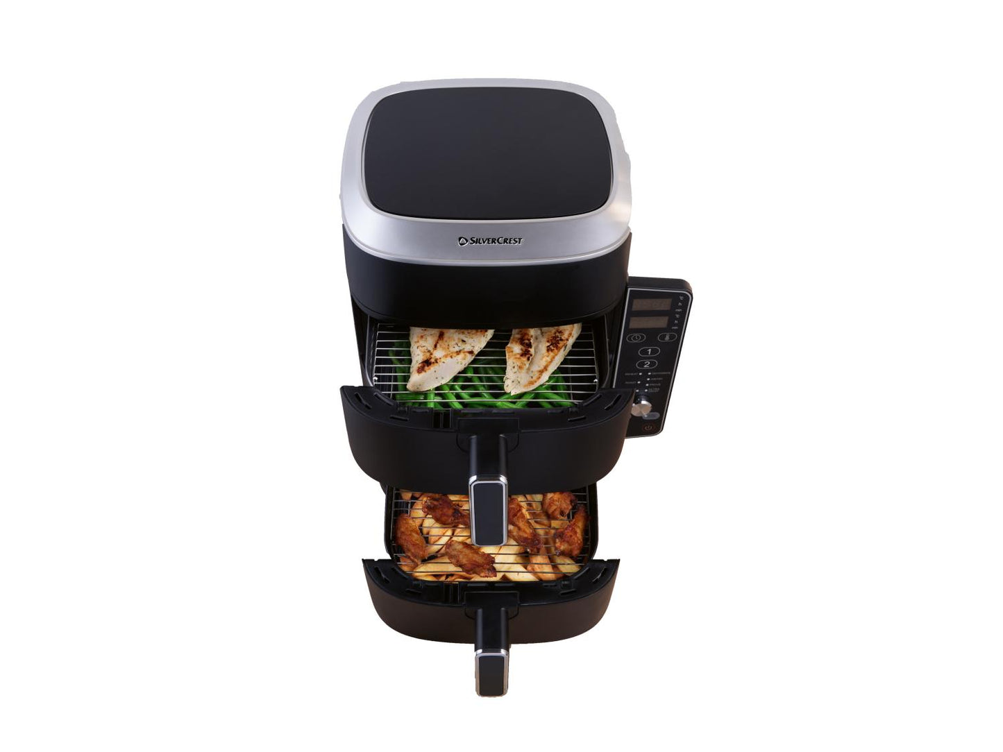SILVERCREST® Friteuse à air chaud 2 zones superposées SHFDV 2470 A1, 9,5 l
