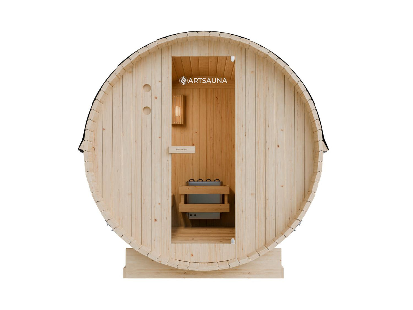 Sauna de barril para exterior ARTSAUNA Spitzbergen 220 de madera de abeto, para 6 personas