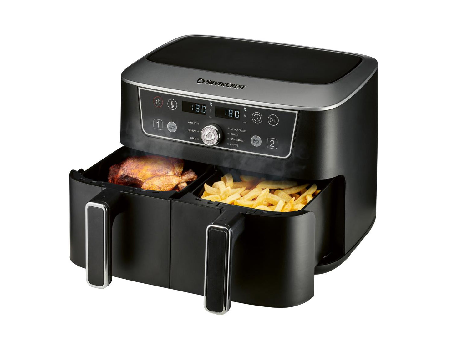 SILVERCREST® Friteza na vrući zrak s dvije košare SHFDD 2600 C2, 8,7 L