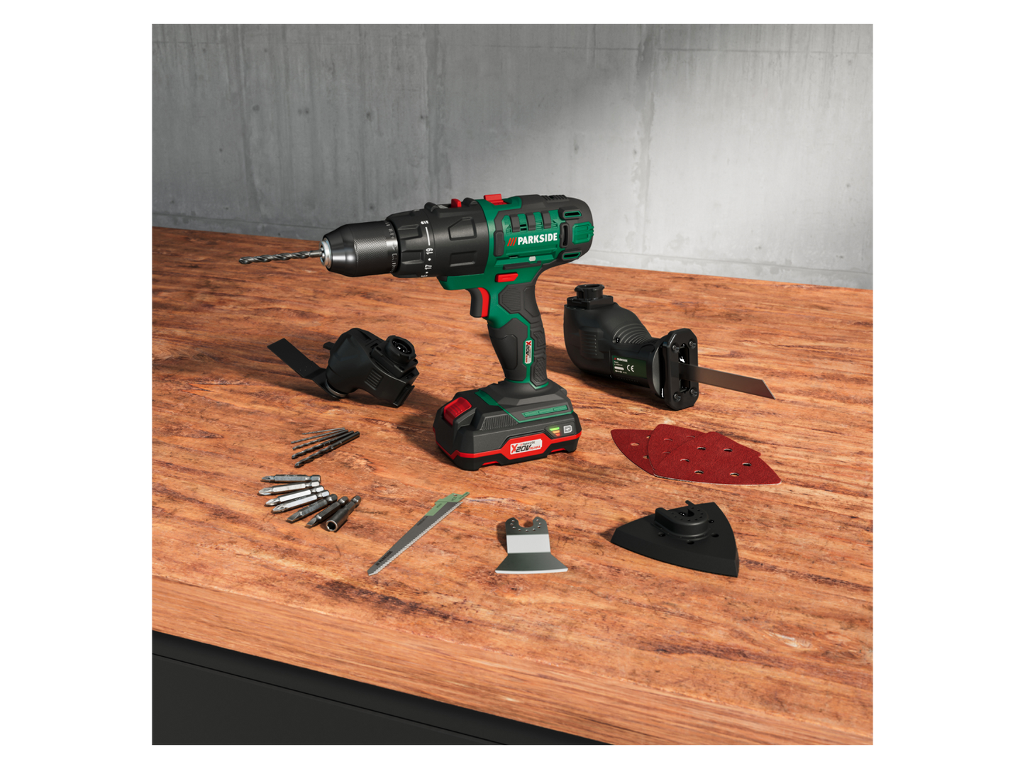 Ensemble d’appareil multifonction sans fil PARKSIDE® PKGA 20-Li C2 + batterie + chargeur, 20 V