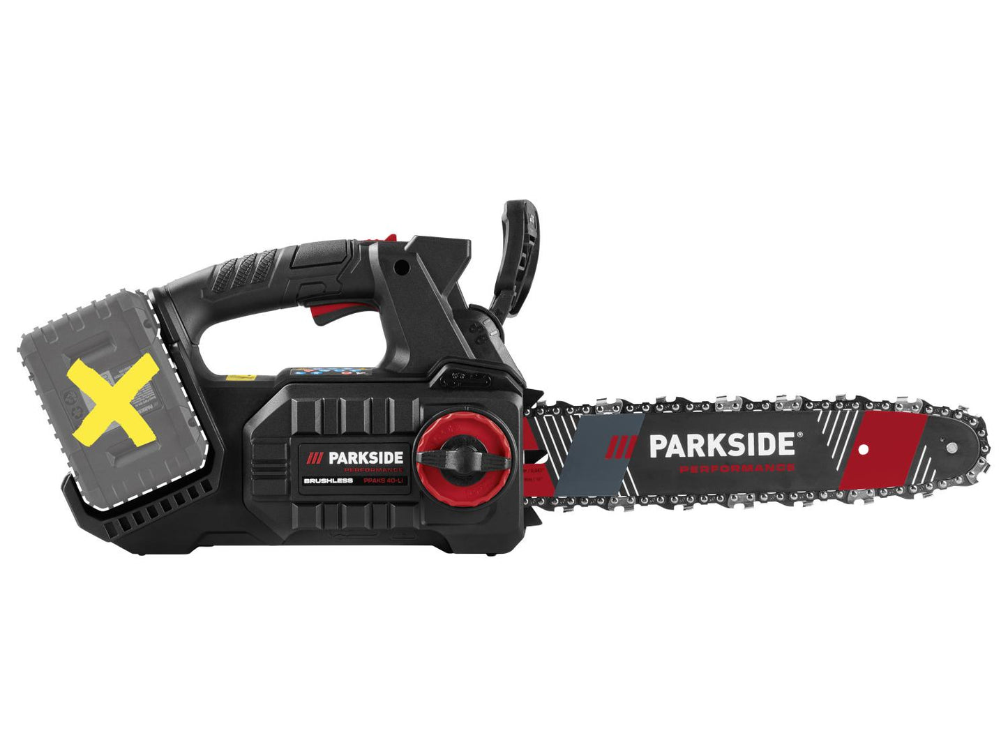 PARKSIDE PERFORMANCE® Motosega da potatura a batteria PPAKS 40-Li B2, barra 35 cm, 40 V