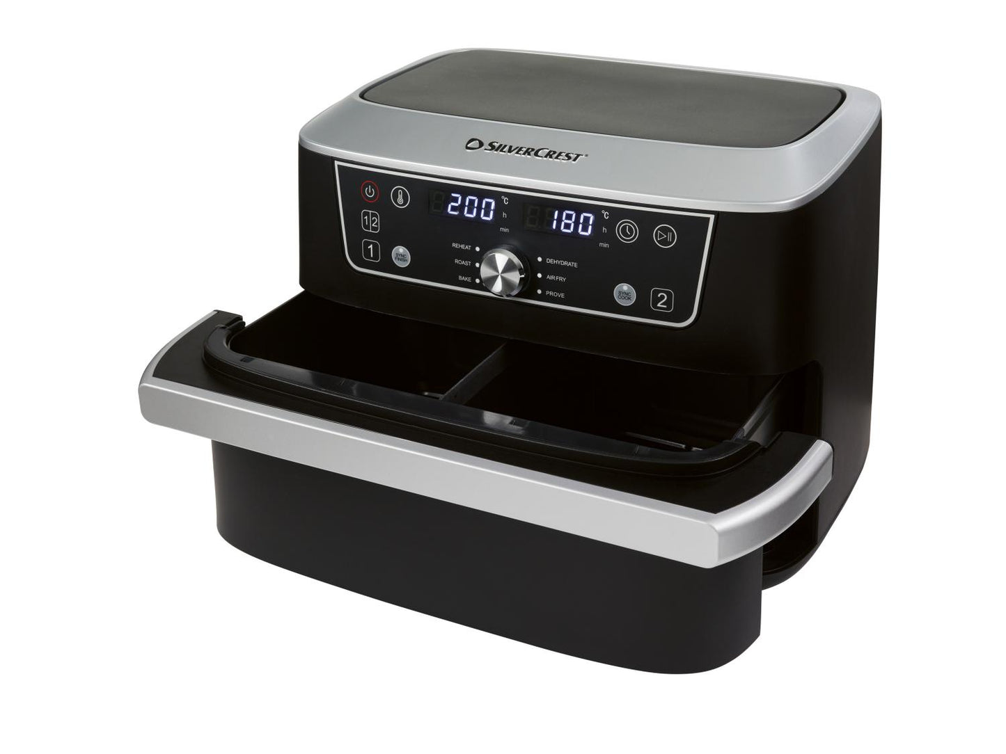 Friteuse à air chaud double compartiment SILVERCREST® SHFDA 2600 A1, 2 x 5,5 l