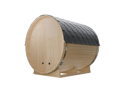 Sauna de barril para exterior ARTSAUNA Spitzbergen 220 para 6 personas con porche