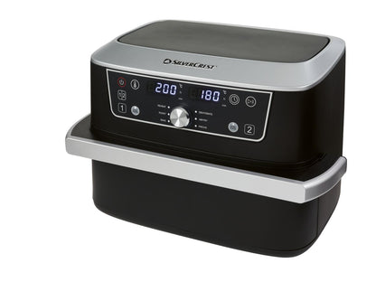 Friteuse à air chaud double compartiment SILVERCREST® SHFDA 2600 A1, 2 x 5,5 l