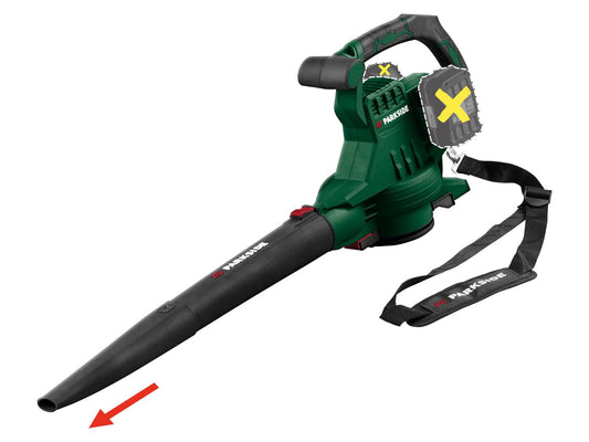 PARKSIDE® Aspirateur souffleur/broyeur électrique sans fil PLSA 40-Li D3, 40 V, 320 km/h
