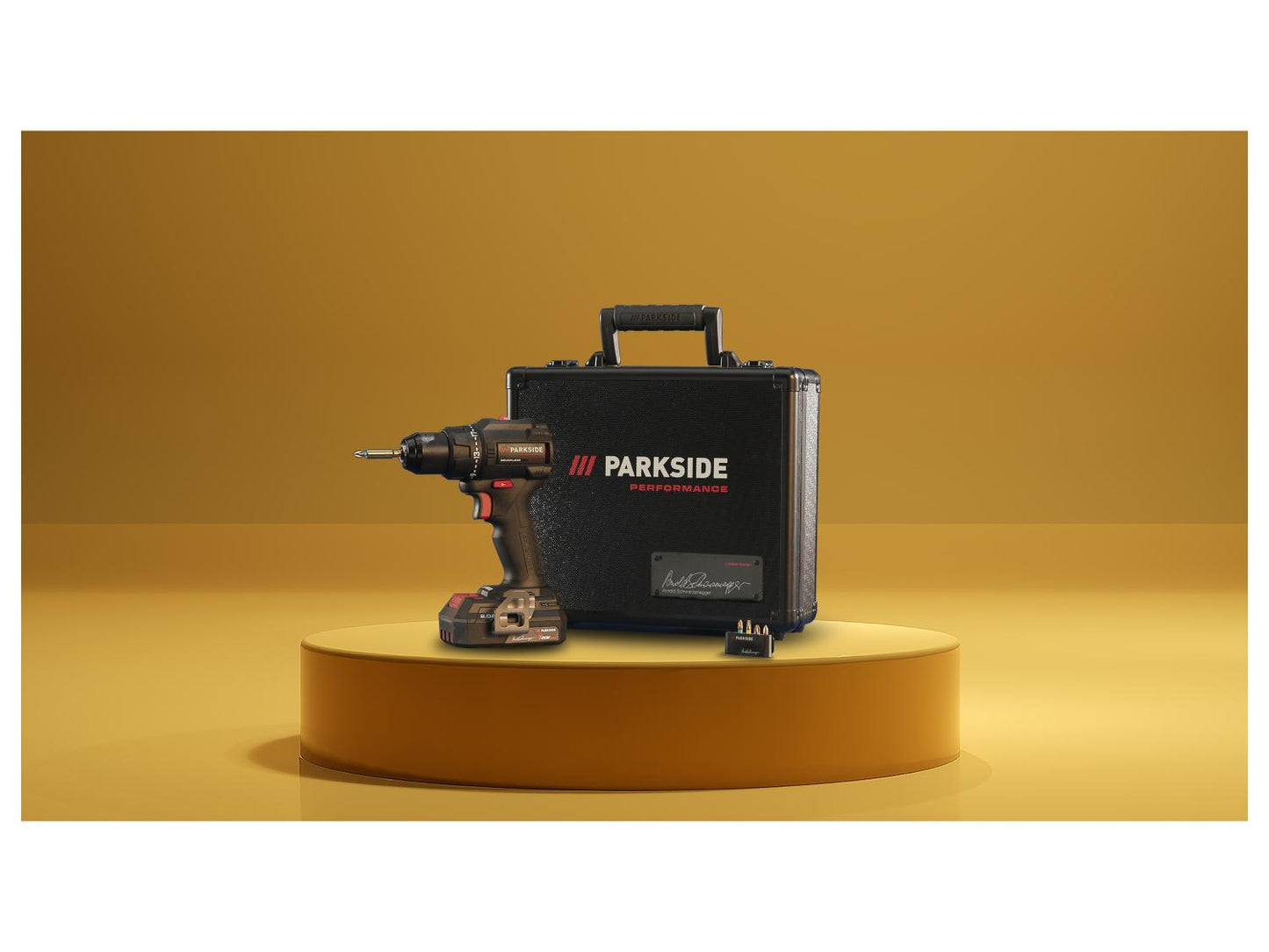 PARKSIDE PERFORMANCE® Aku bušilica/odvijač PPABSS 20-Li A1, 20 V, posebno izdanje s potpisom Arnolda Schwarzeneggera, baterijom i punjačem