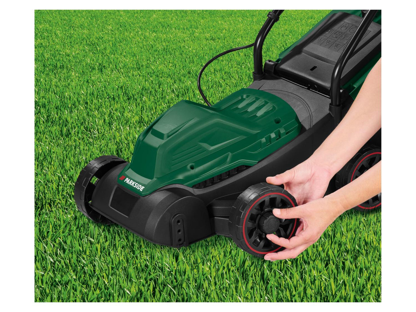 Tondeuse à gazon électrique PARKSIDE® PERM 1300 A1, 250 m², 27 L, 1300 W