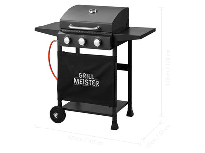 GRILLMEISTER® Barbecue à gaz 3 brûleurs HG12875, 9 kW