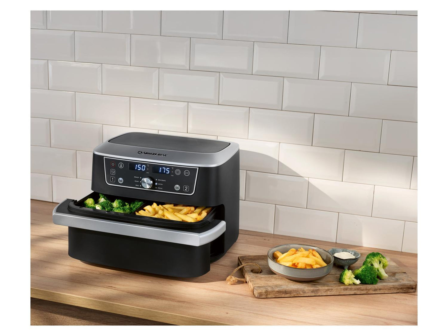 Friteuse à air chaud double compartiment SILVERCREST® SHFDA 2600 A1, 2 x 5,5 l
