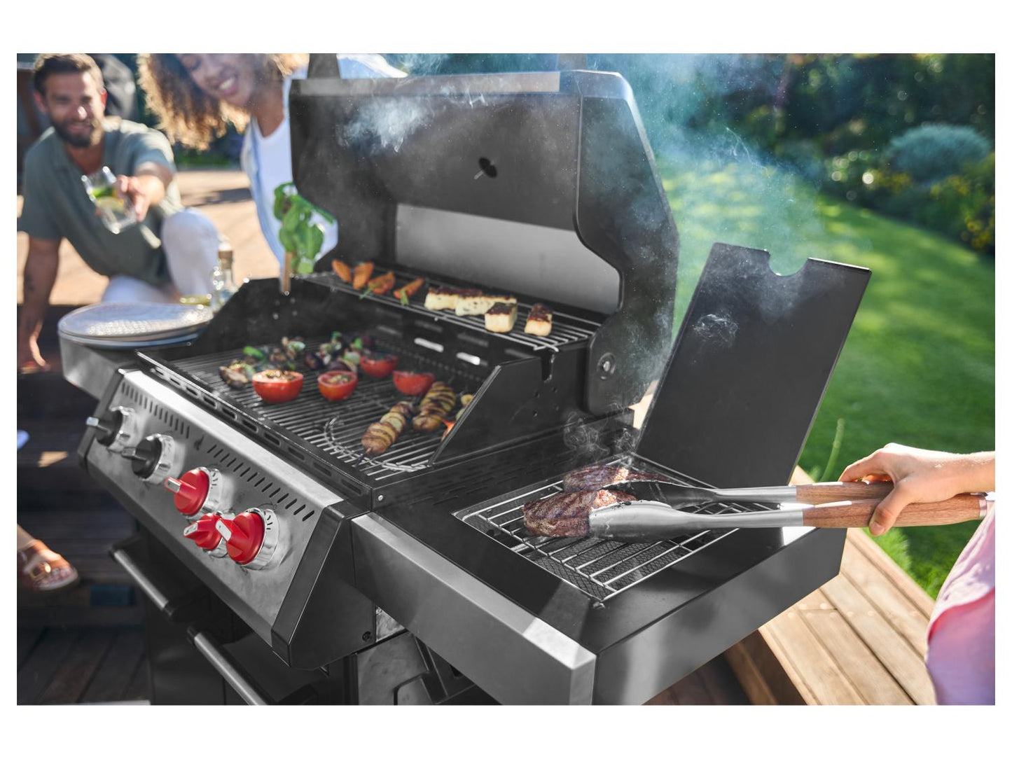 GRILLMEISTER® Barbecue à gaz 4 + 1, 70 x 42 cm, 19,7 kW