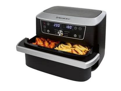 Friteuse à air chaud double compartiment SILVERCREST® SHFDA 2600 A1, 2 x 5,5 l