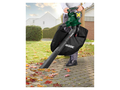 PARKSIDE® Akumuliatorinis elektrinis lapų pūstuvas / siurblys / smulkintuvas PLSA 40-Li D3, 40 V, 320 km/h