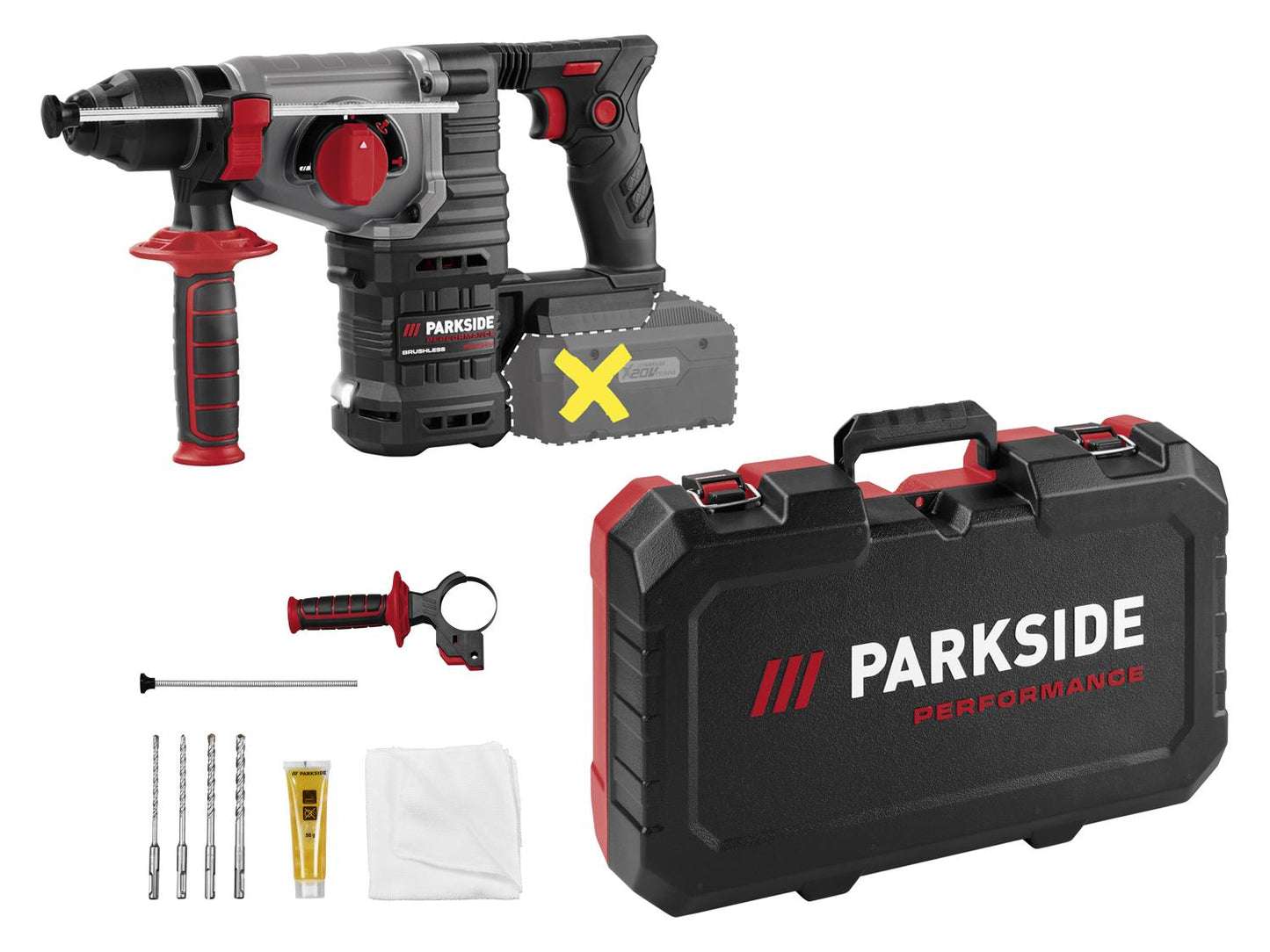 PARKSIDE PERFORMANCE® Martillo combinado a batería PPAKH 20-Li A1, 20 V, 1,9 J