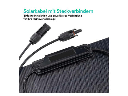 VALE Kit solaire pour balcon 900 Wc/800 W avec panneaux flexibles Full Black, Wi-Fi et kit de fixation