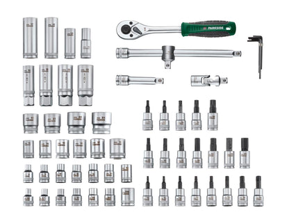 PARKSIDE® Set di chiavi a bussola e inserti PSSS 65 A1, 65 pezzi