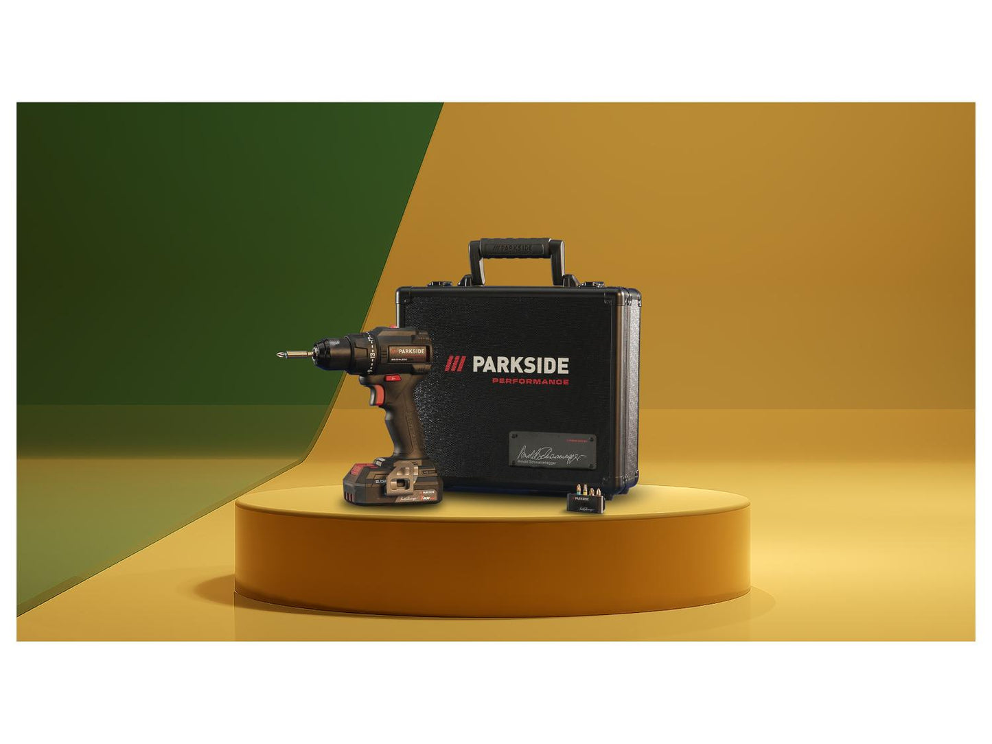 PARKSIDE PERFORMANCE® Aku bušilica/odvijač PPABSS 20-Li A1, 20 V, posebno izdanje s potpisom Arnolda Schwarzeneggera, baterijom i punjačem