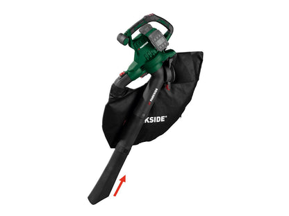 PARKSIDE® Akumuliatorinis elektrinis lapų pūstuvas / siurblys / smulkintuvas PLSA 40-Li D3, 40 V, 320 km/h