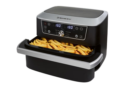Friteuse à air chaud double compartiment SILVERCREST® SHFDA 2600 A1, 2 x 5,5 l