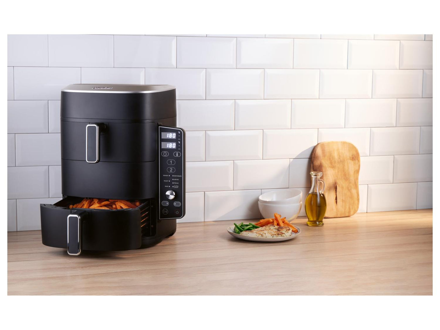 SILVERCREST® Friteuse à air chaud 2 zones superposées SHFDV 2470 A1, 9,5 l