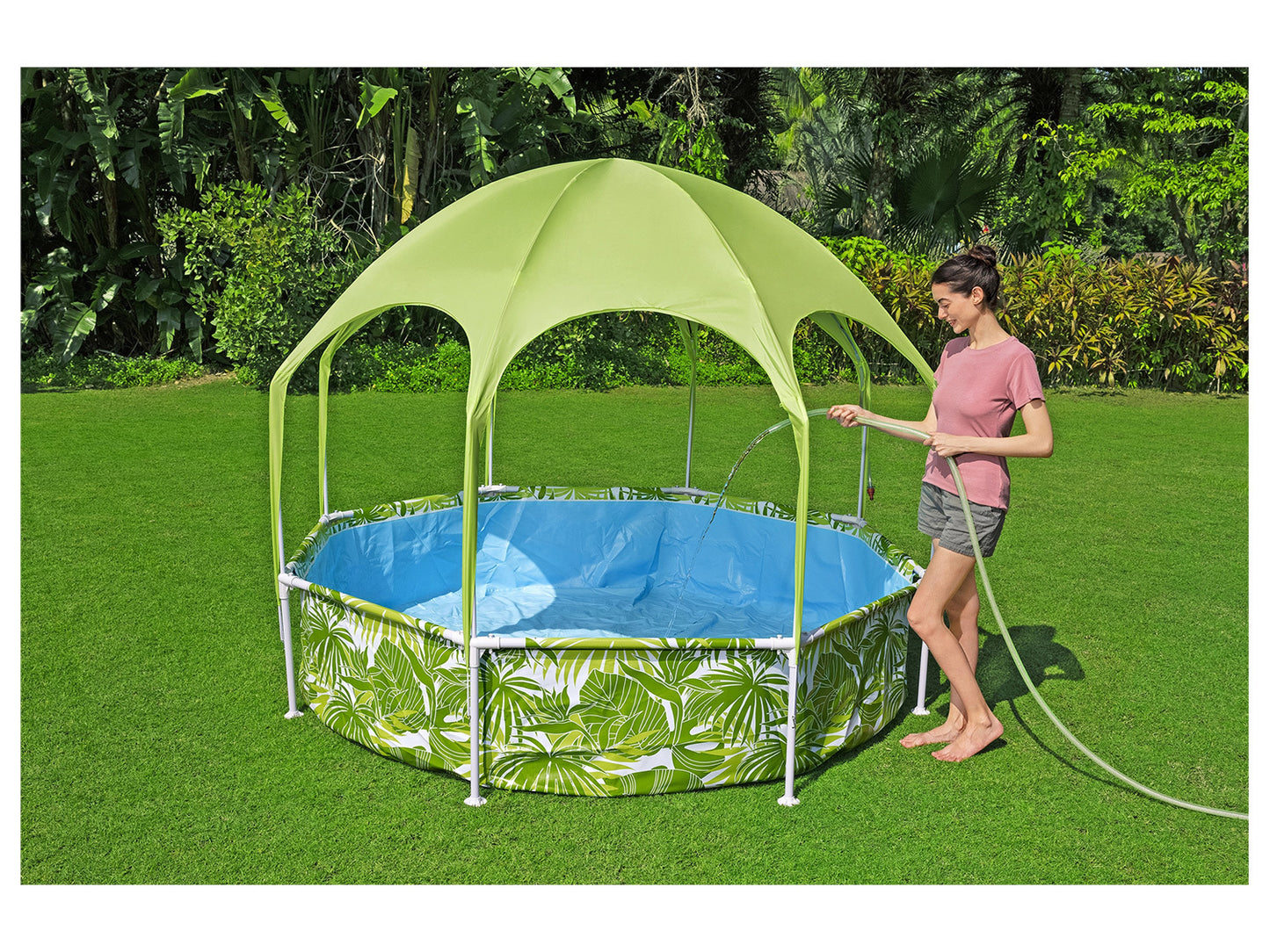 BESTWAY Splash-in-Shade Children’s Frame Pool, Ø 244 × 51 cm