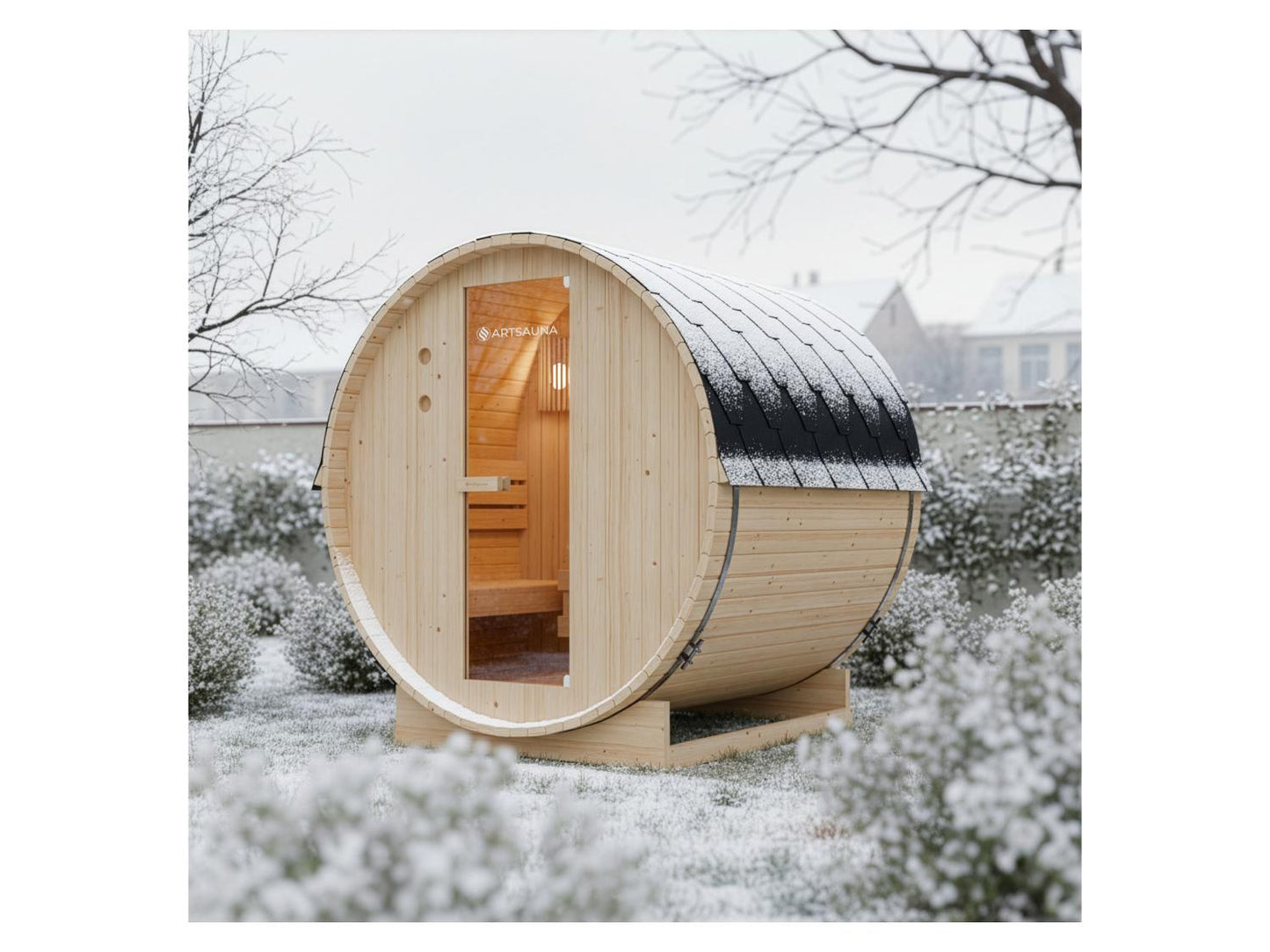 ARTSAUNA Lauko statinės formos sauna Spitzbergen 180, skirta 4 asmenims