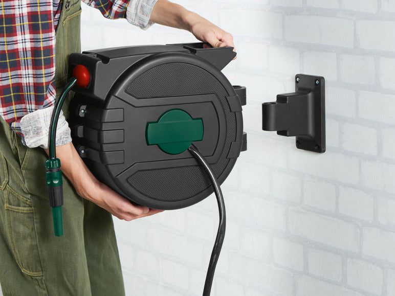 PARKSIDE® Wall-mounted hose reel with 25m garden hose